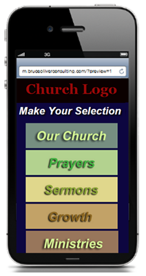 web application for church offers screen shot of navigation.